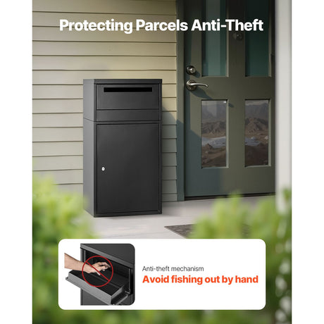 Package Delivery Boxes for Outside, 90.9 cm Mailbox for Parcel with Lock, Galvanized Steel Package Drop Box, Lockable
