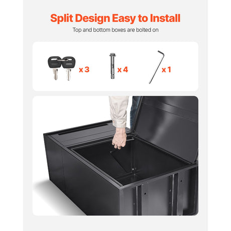 Package Delivery Boxes for Outside, 90.9 cm Mailbox for Parcel with Lock, Galvanized Steel Package Drop Box, image 5