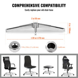 Office Chair Base Replacement, 710 mm 1134 kg Static Load Capacity, Heavy Duty Universal Computer Desk Chair Stool Base Part with Reinforced Metal Legs, Desk Chair Base Replacement Parts, Silver - 45-Degree Angle