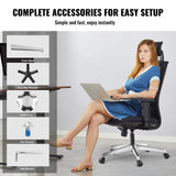Office Chair Base Replacement, 710 mm 1134 kg Static Load Capacity, Heavy Duty Universal Computer Desk Chair Stool Base Part with Reinforced Metal Legs, Desk Chair Base Replacement Parts, Silver
