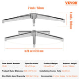 Office Chair Base Replacement, 710 mm 1134 kg Static Load Capacity, Heavy Duty Universal Computer Desk Chair Stool Base Part with Reinforced Metal Legs, Desk Chair Base Replacement Parts, Silver - Close-Up Angle