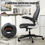 Office Chair Base Replacement, 710 mm, 1134 kg Static Load Capacity, Heavy Duty Universal Computer Desk Chair Stool Base Part with Reinforced Metal Legs, Desk Chair Base Replacement Parts, Black - Side View