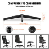 Office Chair Base Replacement, 710 mm, 1134 kg Static Load Capacity, Heavy Duty Universal Computer Desk Chair Stool Base Part with Reinforced Metal Legs, Desk Chair Base Replacement Parts, Black