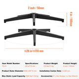 Office Chair Base Replacement, 710 mm, 1134 kg Static Load Capacity, Heavy Duty Universal Computer Desk Chair Stool Base Part with Reinforced Metal Legs, Desk Chair Base Replacement Parts, Black