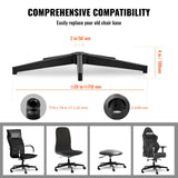 Office Chair Base Replacement, 710 mm, 1134 kg Static Load Capacity, Heavy Duty Universal Computer Desk Chair Stool Base Part with Reinforced Metal Legs, Desk Chair Base Replacement Parts, Black