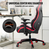 Office Chair Base Replacement, 710 mm, 1134 kg Static Load, Heavy Duty Universal Computer Desk Chair Stool Base Part with 5 Casters and Reinforced Legs, Desk Chair Base Replacement, Black + Red