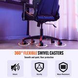Office Chair Base Replacement, 710 mm, 1134 kg Static Load, Heavy Duty Universal Computer Desk Chair Stool Base Part with 5 Casters and Reinforced Legs, Desk Chair Base Replacement, Black + Red - Top-Down View