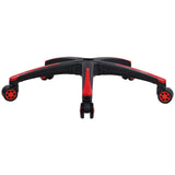 Office Chair Base Replacement, 710 mm, 1134 kg Static Load, Heavy Duty Universal Computer Desk Chair Stool Base Part with 5 Casters and Reinforced Legs, Desk Chair Base Replacement, Black + Red