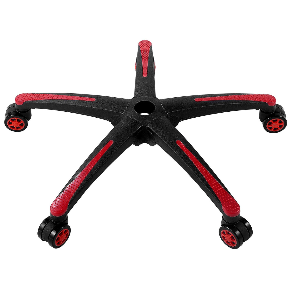 Office Chair Base Replacement, 710 mm, 1134 kg Static Load, Heavy Duty Universal Computer Desk Chair Stool Base Part with 5 Casters and Reinforced Legs, Desk Chair Base Replacement, Black + Red