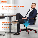 Office Chair Base Replacement, 710 mm, 1134 kg Static Load, Heavy Duty Universal Computer Desk Chair Stool Base Part with 5 Casters and Reinforced Legs, Desk Chair Base Replacement, Black + Red
