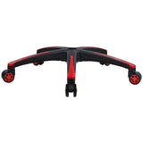 Office Chair Base Replacement, 710 mm, 1134 kg Static Load, Heavy Duty Universal Computer Desk Chair Stool Base Part with 5 Casters and Reinforced Legs, Desk Chair Base Replacement, Black + Red