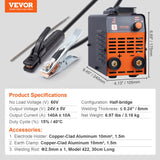 VEVOR ARC Stick Welder 220V 140A Stick/Lift TIG 2-in-1 Welding Machine Hot Start - Rear View