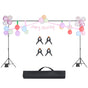 Backdrop Stand, 198 x 300 cm Adjustable Photo Backdrop Stand Kit, Portable Background Backdrop Stand with 5 Crossbars, Heavy Duty Projector Screen Stand, for Wedding, Photo Video Studio & Party