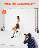 VEVOR Backdrop Stand Background Stand Kit with 2 Tripod for Party & Photo Studio - Front View