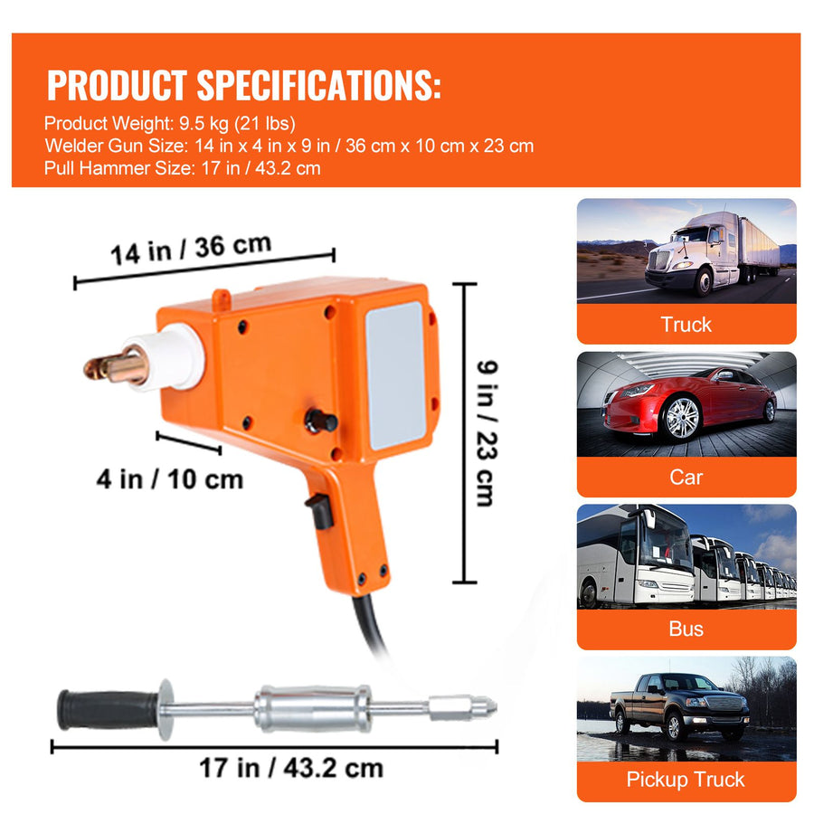 Stud Welder Kit, 1600A Stud Welder Dent Repair Kit, 800VA Spot Welder Stud, 220V Stud Gun Dent Puller Kit with Complete Accessories, Dent Welder Repair for Auto Body Repairing