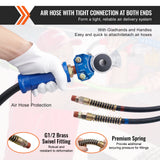 VEVOR 12FT Semi Truck Air Lines Kit with 2PCS Glad Hands, 3-in-1 Air Hoses & 7 Way ABS Electric Power Line, with 2PCS Gladhand Handles, 4PCS Seals and - Side View