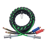 VEVOR 15FT Semi Truck Air Lines Kit, 3-in-1 Air Hoses & ABS Power Line for Semi Truck Trailer Tractor, 7-Way Plug Electrical Cord Cable and Rubber Air Lines Hose Assembly Kit with Hook & Teflon Tape