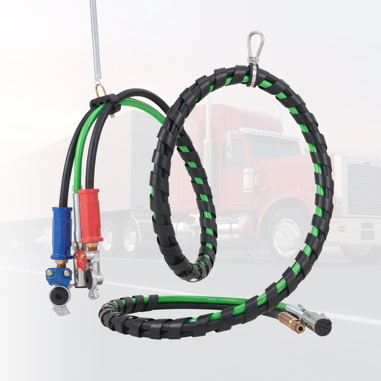 VEVOR 15FT Semi Truck Air Lines Kit, 3-in-1 Air Hoses & ABS Power Line for Semi Truck Trailer Tractor, 7-Way Plug Electrical Cord Cable and Rubber Air