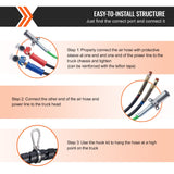 VEVOR 12FT Semi Truck Air Lines Kit, 3-in-1 Air Hoses & ABS Power Line for Semi Truck Trailer Tractor, 7-Way Plug Electrical Cord Cable and Rubber Air