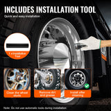 VEVOR Rear&Front Axle Cover Combo Kit ABS Lug Nut Covers with Nut Cover Tools - 45-Degree Angle