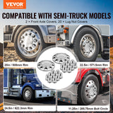 VEVOR Front Axle Cover Combo Kit ABS Lug Nut Covers with Nut Cover Tools - Front View