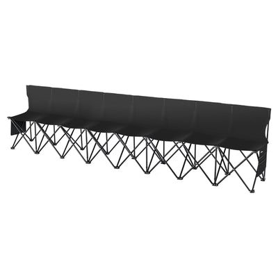 VEVOR 8 Seat Portable Folding Sport Bench Outdoor Camping Chair with Carry Bag