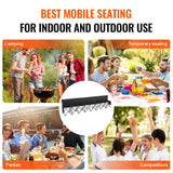 VEVOR 8 Seat Portable Folding Sport Bench Outdoor Camping Chair with Carry Bag - Rear View