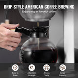 VEVOR 12 Cups Commercial Drip Coffee Maker with 3 Glass Carafes and 3 Warmers - Rear View