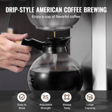 VEVOR 12 Cups Commercial Drip Coffee Maker with 3 Glass Carafes and 3 Warmers - 45-Degree Angle