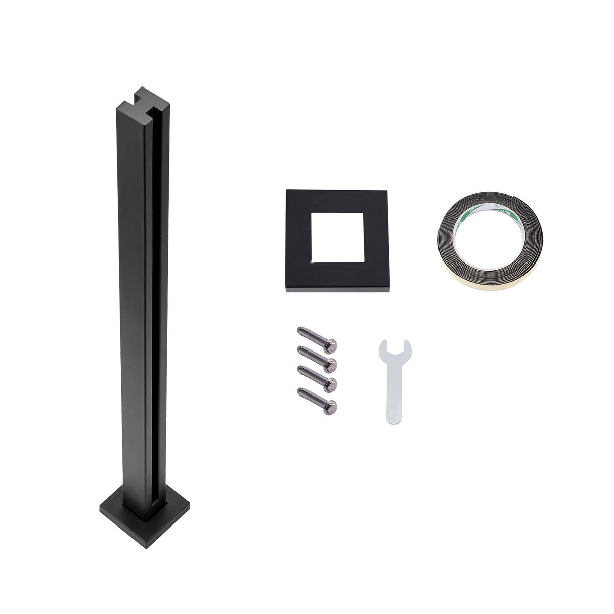 VEVOR Glass Clamp 37.4" H Railing Bracket for 0.39 "-0.47 " Glass Black Black