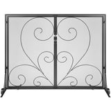 VEVOR 990x802MM Fireplace Screen 2-Panel Iron Mesh Spark Guard Vintage Black - Extra Image