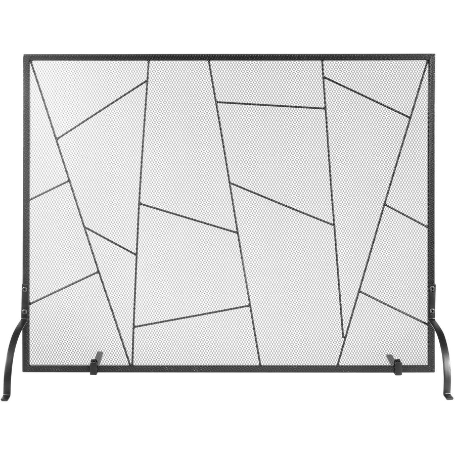 Fireplace Screen Single Panel, Sturdy Iron Mesh Fireplace Screen, 906(L) x720(H)MM Spark Guard Cover, Simple Installation, Free Standing Fire Fence Grate for Living Room Home Decor Modern