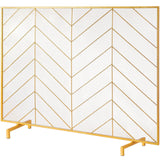 VEVOR 980x758MM Fireplace Screen 1-Panel Iron Mesh Spark Guard Modern Gold