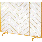 VEVOR 980x758MM Fireplace Screen 1-Panel Iron Mesh Spark Guard Modern Gold