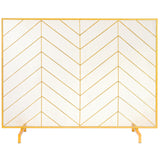 VEVOR 980x758MM Fireplace Screen 1-Panel Iron Mesh Spark Guard Modern Gold - Extra Image