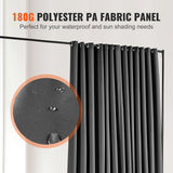 VEVOR Room Divider, 8 ft x 10 ft (96 x 120inch) Portable Panel Room Divider with Wheels Curtain Divider Stand, Room Divider Privacy Screen for Office, Bedroom, Dining Room, Study, Black