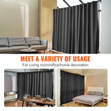 VEVOR Room Divider, 8 ft x 10 ft (96 x 120inch) Portable Panel Room Divider with Wheels Curtain Divider Stand, Room Divider Privacy Screen for Office, Bedroom, Dining Room, Study, Black