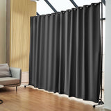 VEVOR Room Divider, 8 ft x 10 ft (96 x 120inch) Portable Panel Room Divider with Wheels Curtain Divider Stand, Room Divider Privacy Screen for Office, Bedroom, Dining Room, Study, Black - Low Angle