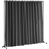 VEVOR Room Divider, 8 ft x 10 ft (96 x 120inch) Portable Panel Room Divider with Wheels Curtain Divider Stand, Room Divider Privacy Screen for Office, Bedroom, Dining Room, Study, Black - Extra Image