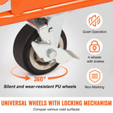 VEVOR Drywall Cart, 3000 LBS Panel Dolly Cart with 45.28" x 21.8" Deck and 5" Swivel Wheels, Heavy-Duty Drywall Sheet Cart, Handling Wall Panel,