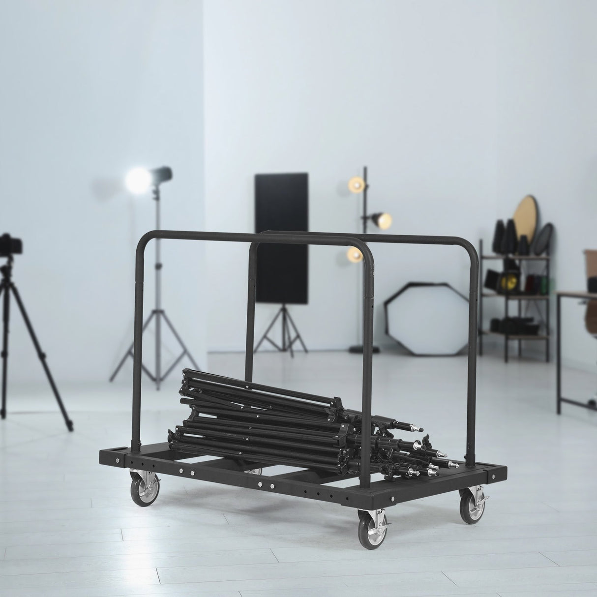 VEVOR Drywall Cart, 1800 LBS Panel Dolly Cart with 45.28" x 29.13" Deck and 5" Swivel Wheels, Heavy-Duty Drywall Sheet Cart, Handling Wall Panel,