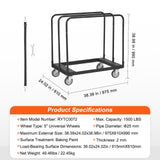VEVOR Drywall Cart, 1500 LBS Panel Dolly Cart with 36.02" x 24.02" Deck and 5" Swivel Wheels, Heavy-Duty Drywall Sheet Cart, Handling Wall Panel,
