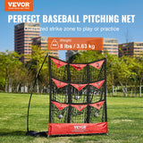 VEVOR 9 Hole Baseball Softball Pitching Net 9 Pocket Hitting Practice 49