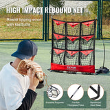 VEVOR 9 Hole Baseball Softball Pitching Net 9 Pocket Hitting Practice 49