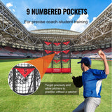 VEVOR 9 Hole Baseball Softball Pitching Net 9 Pocket Hitting Practice 49