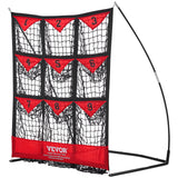 VEVOR 9 Hole Baseball Softball Pitching Net 9 Pocket Hitting Practice 49"x42"