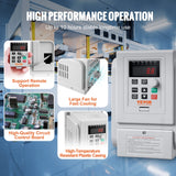 VEVOR VFD 2.2KW 10A 3HP Variable Frequency Drive for 3-Phase Motor Speed Control - 45-Degree Angle