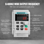 VFD 5HP, 4KW, 18A, 1 Phase 220V-240V Input to 3 Phase 220V-240V Output Variable Frequency Drive, 0-400Hz VFD for AC Motor Speed Control