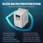 VFD 5HP, 4KW, 18A, 1 Phase 220V-240V Input to 3 Phase 220V-240V Output Variable Frequency Drive, 0-400Hz VFD for AC Motor Speed Control