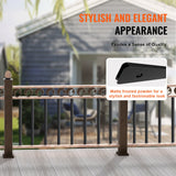 VEVOR Staircase Metal Balusters, 29.5'' x 1'' Flat Aluminum Alloy Decorative Banister Spindles, 51 Pack Deck Baluster with Screws, Classic Hollow Deck Railing Satin Black Powder Coated for Porch - Top-Down View